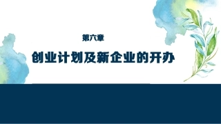 大学生创新创业基础：创业计划及新企业的开办PPT教学课件.pptx
