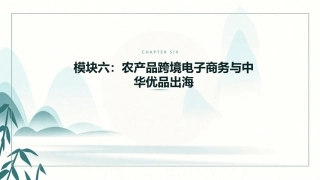 农产品电子商务：农产品跨境电子商务与中华优品出海PPT教学课件.pptx
