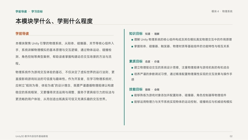Unity3D游戏引擎应用与开发：模块4 物理系统PPT教学课件.pptx_第2页