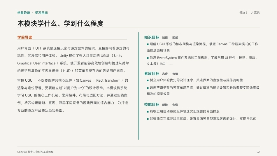 Unity3D游戏引擎应用与开发：模块5 UI系统PPT教学课件.pptx_第2页
