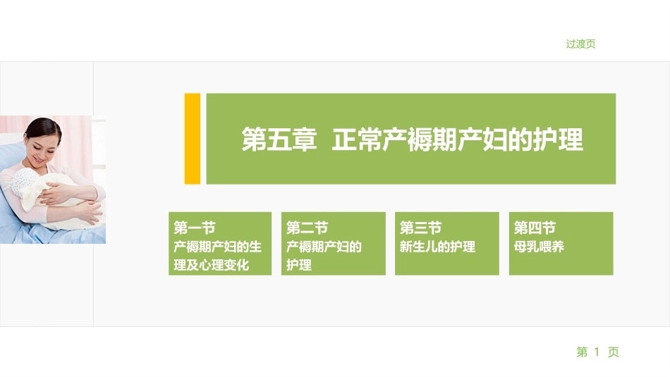 妇产科护理学：正常产褥期产妇的护理PPT教学课件.pptx_第1页