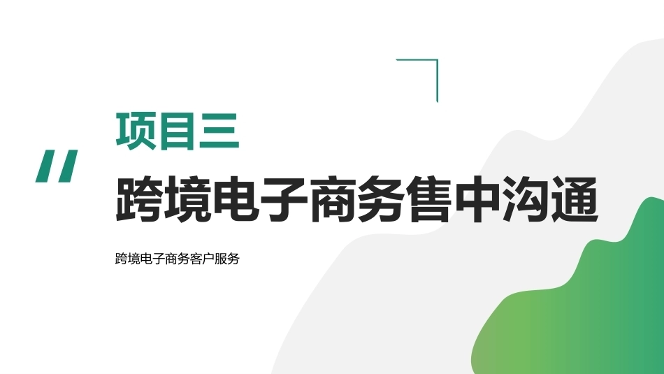 跨境电子商务客户服务：跨境电子商务售中沟通PPT教学课件.pptx_第1页