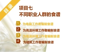 烹饪营养与配餐：不同职业人群的食谱PPT教学课件.pptx