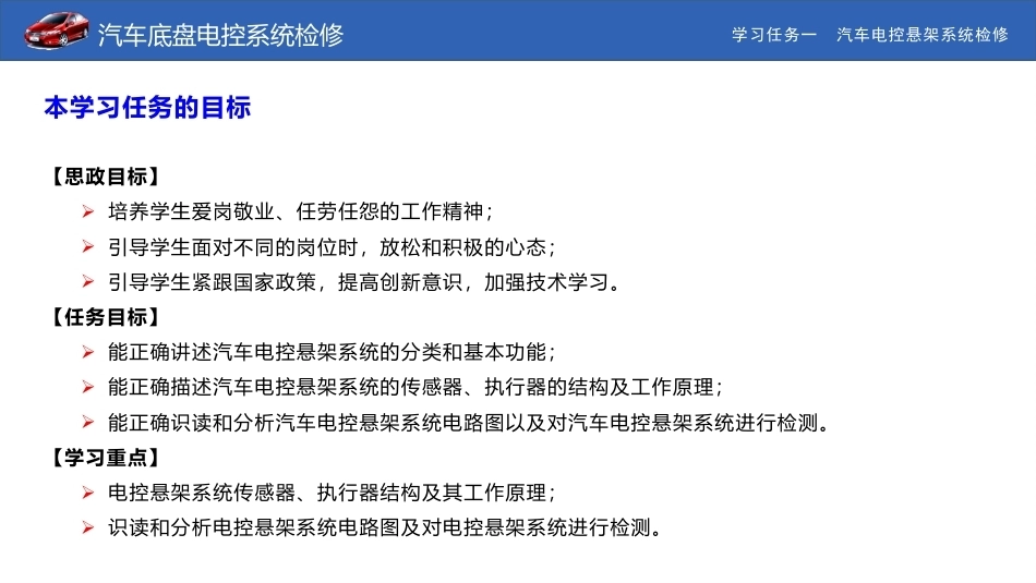 汽车底盘电控系统检修：汽车电控悬架系统检修PPT教学课件.pptx_第2页