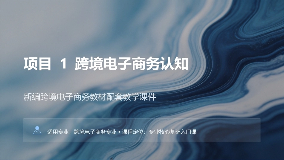 商务数据分析与应用：跨境电子商务认知PPT教学课件.pptx_第1页