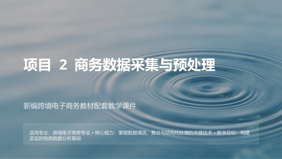 商务数据分析与应用：商务数据采集与预处理PPT教学课件.pptx_第1页