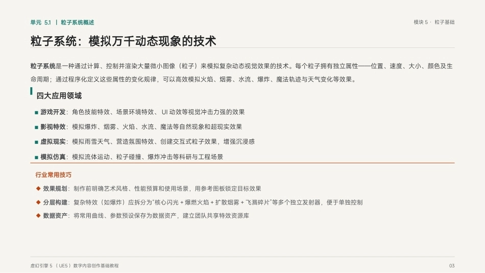 虚幻引擎（UE5)游戏技术基础：模块5 粒子基础PPT教学课件.pptx_第3页