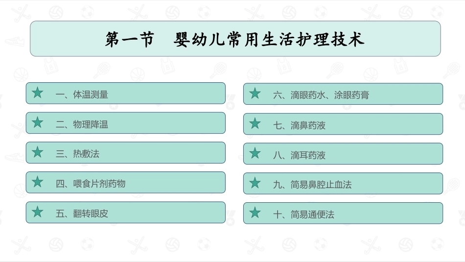 婴幼儿卫生与保健：婴幼儿常用护理与急救技术PPT教学课件.pptx_第2页
