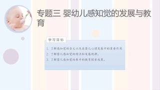 婴幼儿心理与教育：婴幼儿感知觉的发展与教育PPT教学课件.pptx