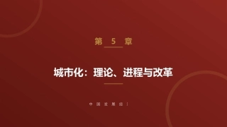 中国发展经济学：城市化：理论、进程与改革PPT教学课件.pptx