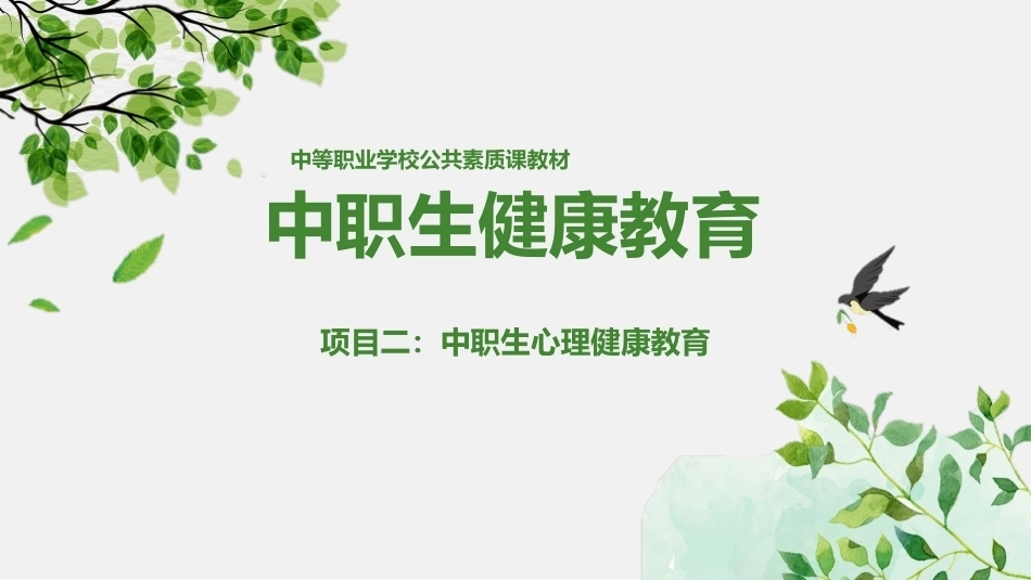 中职生健康教育：中职生心理健康教育PPT教学课件.pptx_第1页