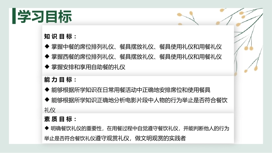中职生礼仪修养：舌尖文明，有礼有距——餐饮礼仪PPT教学课件.pptx_第2页