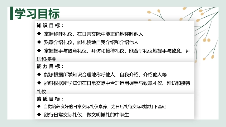 中职生礼仪修养：知书达理，谦和好礼——日常交际礼仪PPT教学课件.pptx_第3页