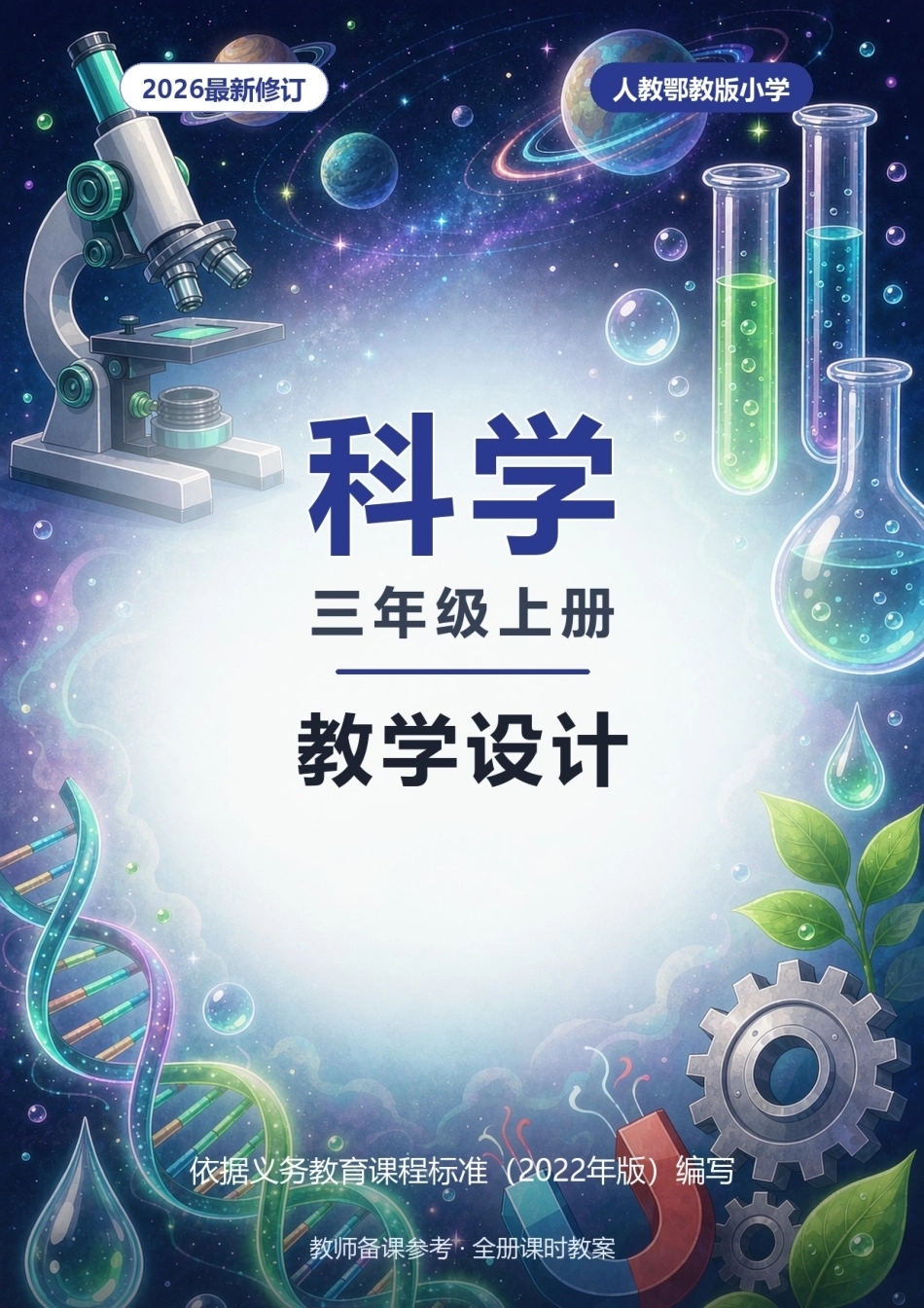 2026年人教鄂教版小学科学三年级上册全册教学设计.docx_第1页