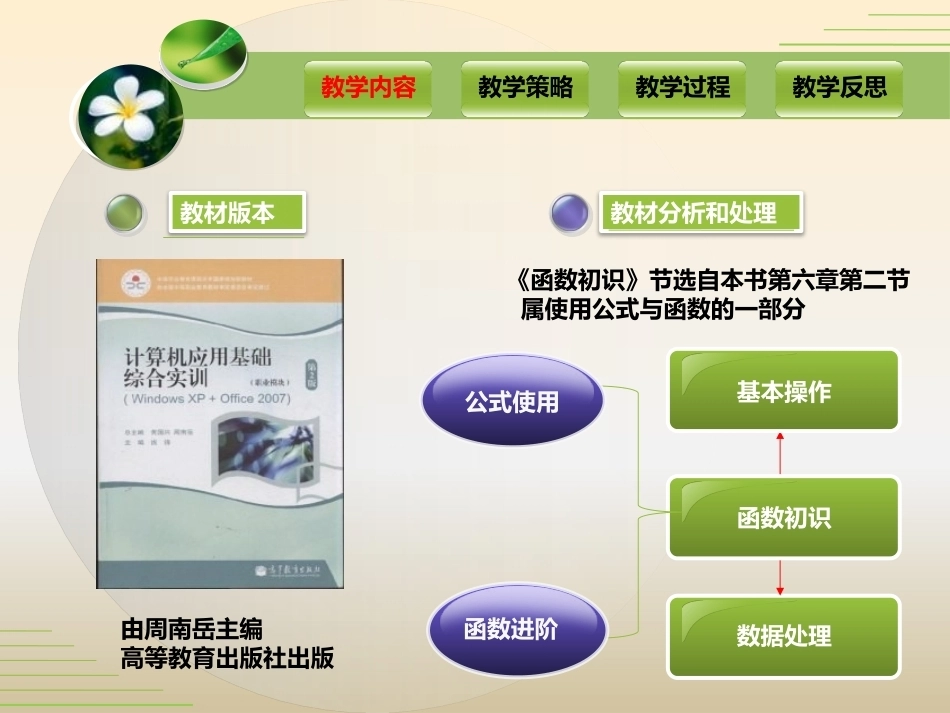 全国“创新杯”说课大赛计算机应用基础类优秀作品 ：《函数初识》说课课件.pptx_第3页
