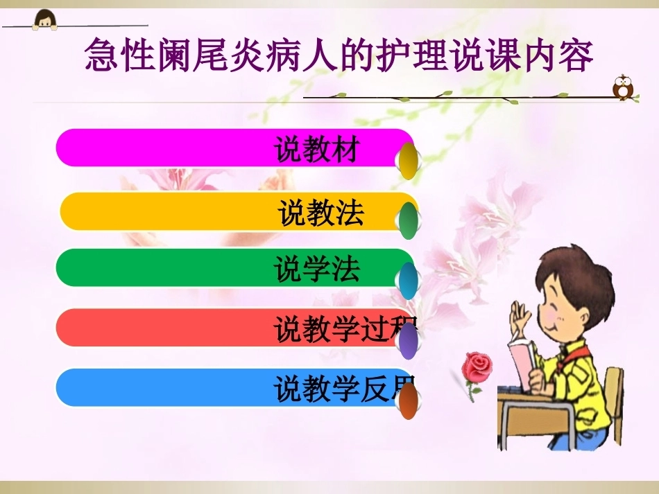 全国“创新杯”说课大赛医药卫生类优秀作品：手术前后病人的护理说课课件.ppt_第3页