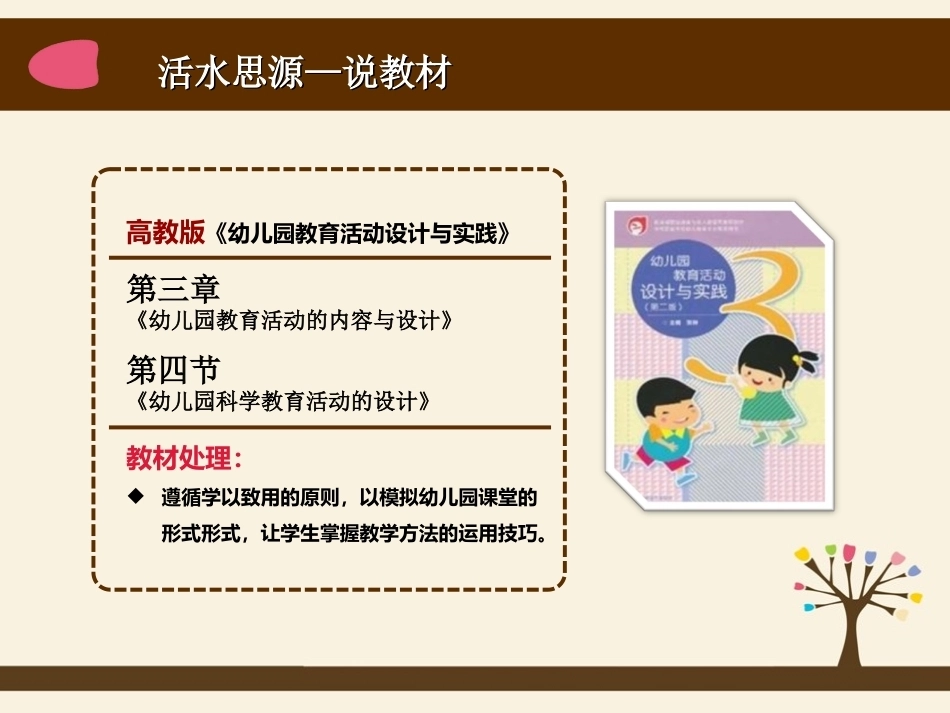 全国“创新杯”说课大赛学前教育类优秀作品：幼儿园科学教学的方法说课课件2003版.ppt_第3页