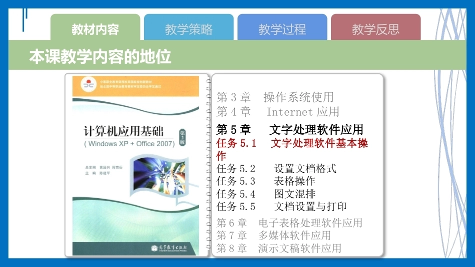 全国“创新杯”说课大赛计算机应用基础类优秀作品 ：Word入门说课课件.pptx_第3页