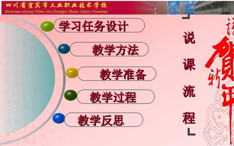 全国“创新杯”说课大赛计算机专业类优秀作品：制作新年贺卡背景说课课件.ppt_第2页