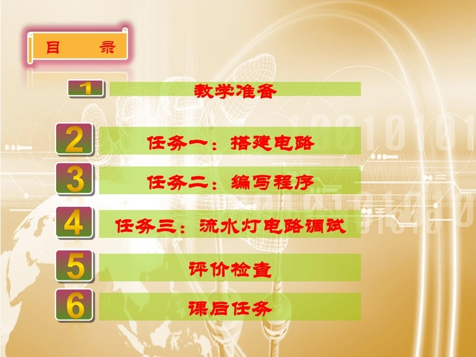 全国“创新杯”说课大赛电子电工类优秀作品：P0口8路流水灯控制教学课件.ppt_第2页