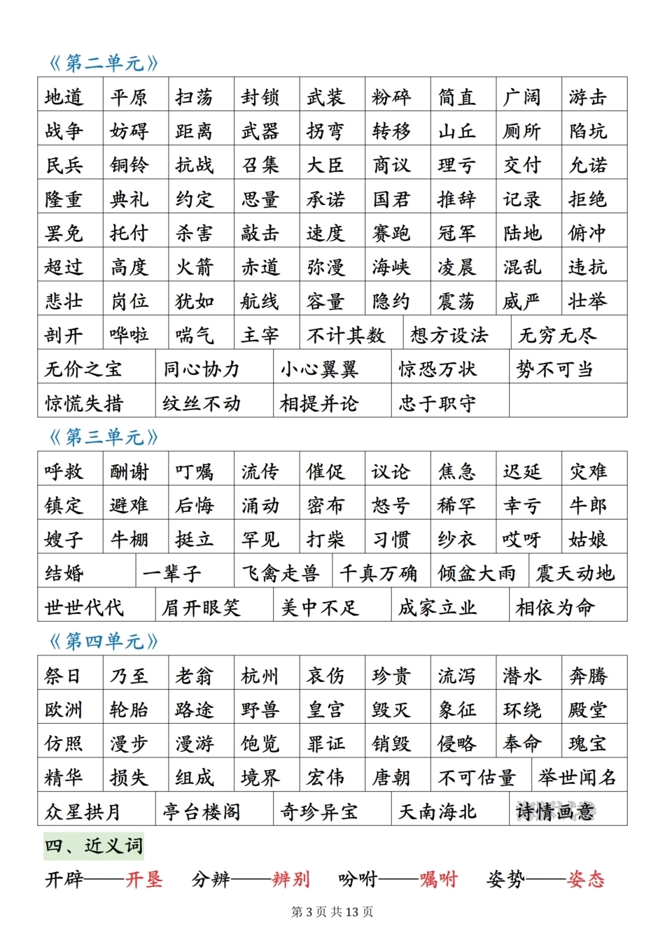 五年级上册语文期中复习高频考点汇总(1).pdf_第3页