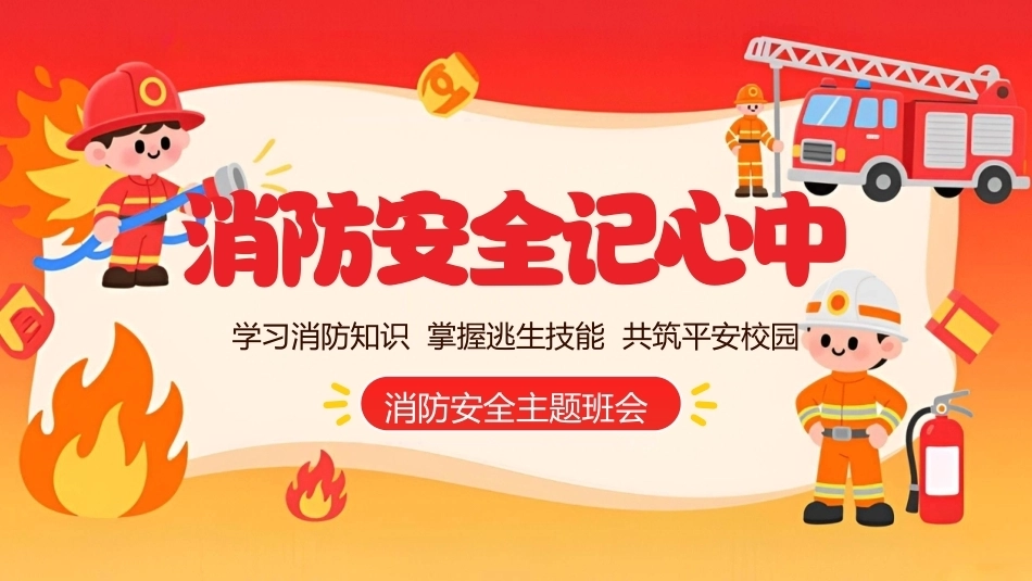 消防安全记心中PPT中小学消防安全主题班会课件.pptx_第1页