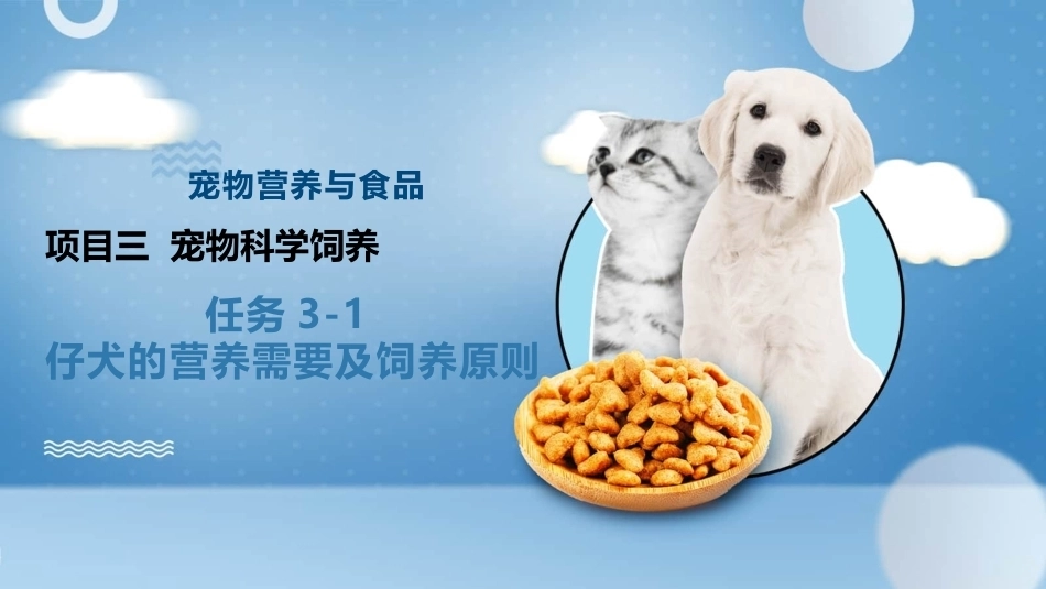 宠物营养与食品：项目3宠物科学饲养PPT教学课件.pptx_第1页