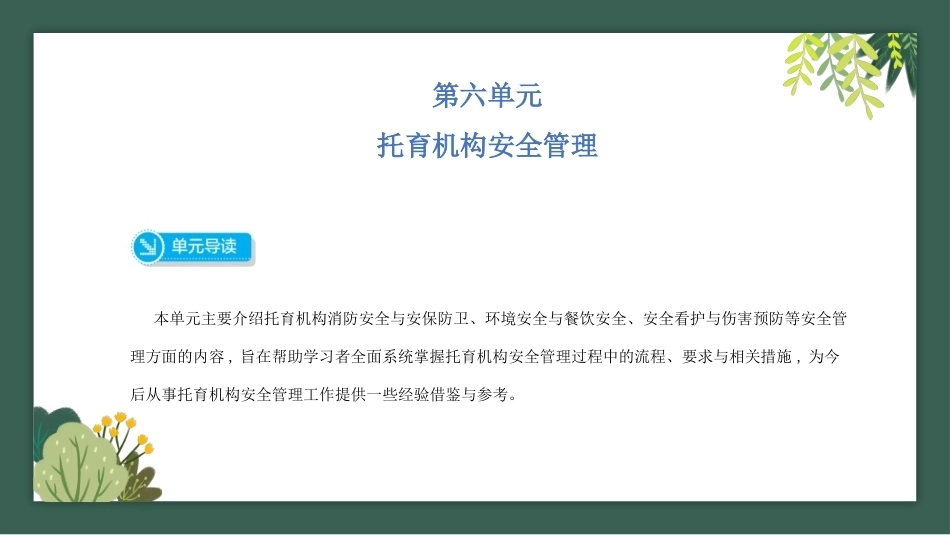 托育机构组织管理：托育机构安全管理PPT教学课件.pptx_第1页