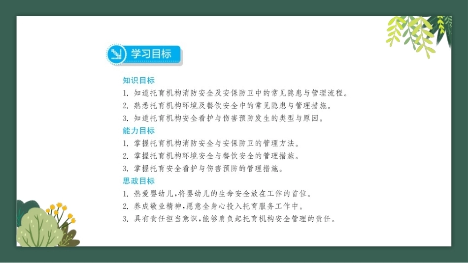托育机构组织管理：托育机构安全管理PPT教学课件.pptx_第2页