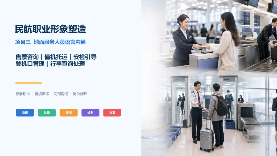 民航职业形象塑造：地面服务人员语言沟通PPT教学课件.pptx_第1页