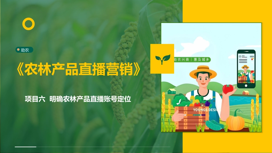 农林产品直播营销：项目6明确农林产品直播账号定位PPT教学课件.pptx_第1页