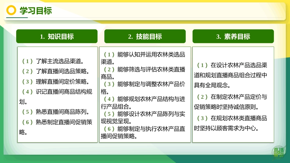 农林产品直播营销：项目7规划农林类直播商品PPT教学课件.pptx_第2页