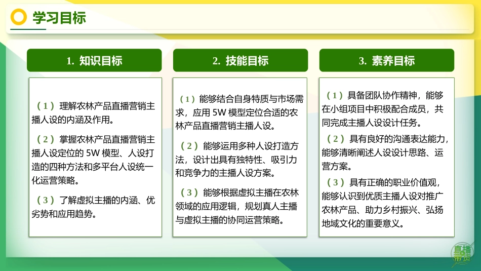 农林产品直播营销：项目4打造农林产品直播营销主播PPT教学课件.pptx_第2页