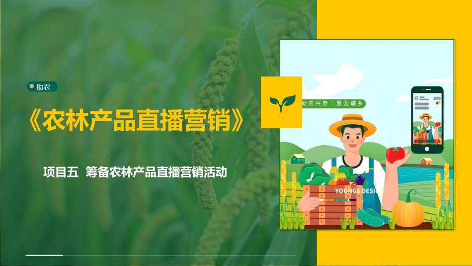 农林产品直播营销：项目5筹备农林产品直播营销活动PPT教学课件.pptx