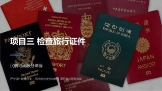 民航旅客地面服务：项目3检查旅行证件PPT教学课件.pptx