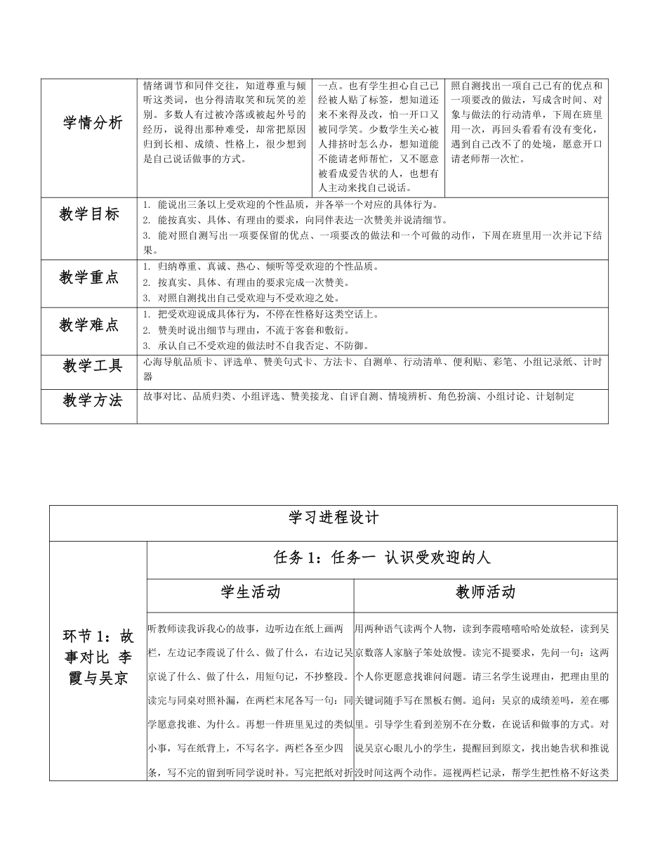 2026秋北师大版心理健康九年级全一册第二单元 真我风采分课时设计（共2课时）.pdf_第2页