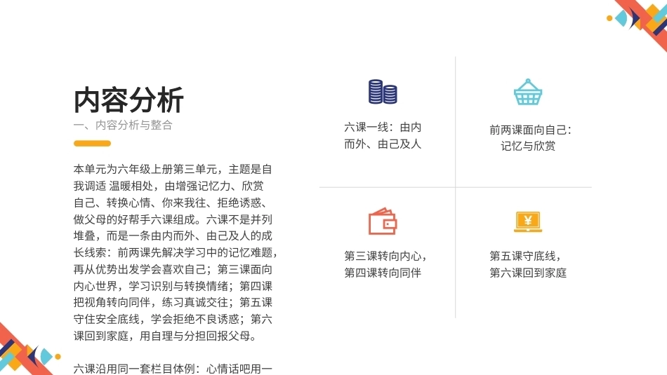 2026秋北师大版心理健康六年级上册第三单元 自我调适 温暖相处 大单元整体教学设计课件.pptx_第3页