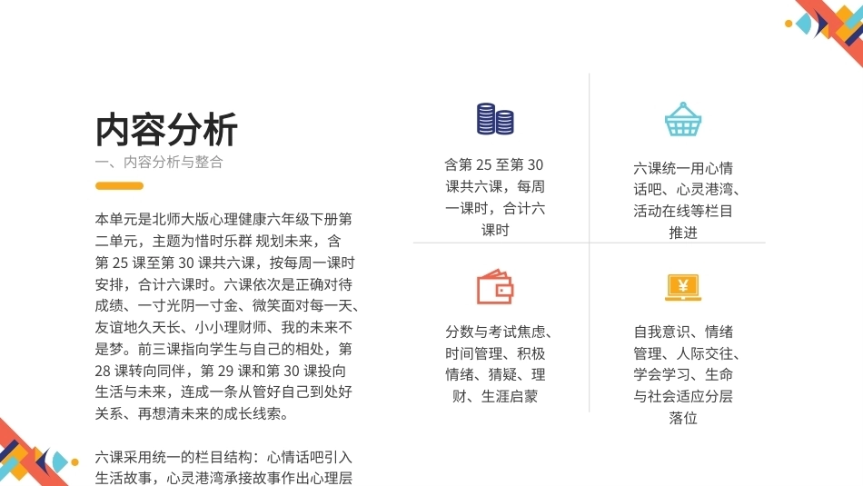 2026秋北师大版心理健康六年级下册第二单元 惜时乐群 规划未来 大单元整体教学设计课件.pptx_第3页