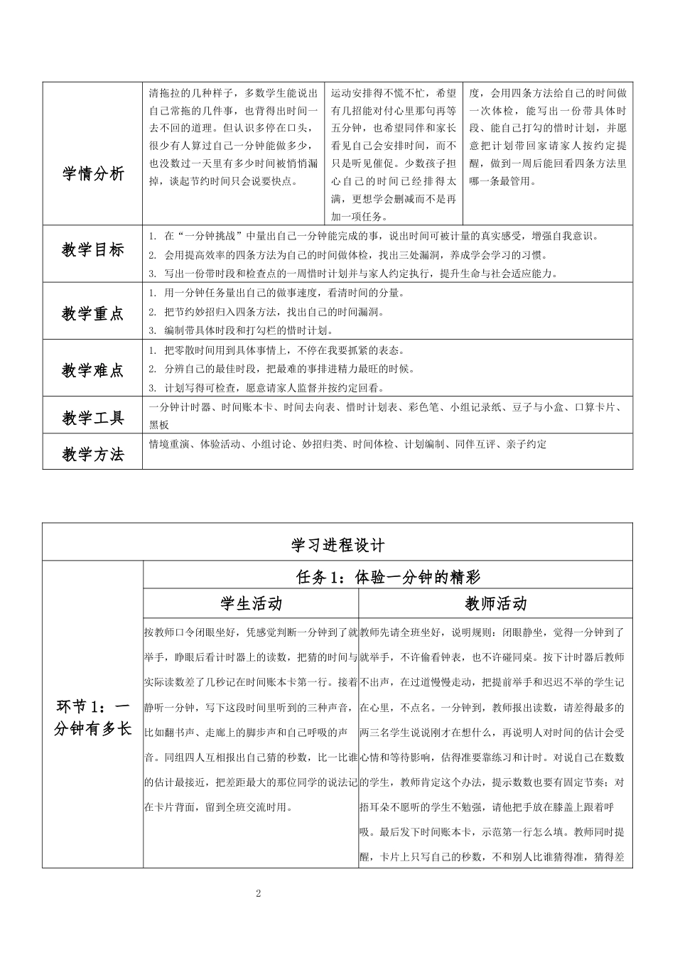 2026春北师大版心理健康六年级下册第二单元 惜时乐群 规划未来·第26课 一寸光阴一寸金（第2课时）分课时教学设计[2012纲要2025修改].docx_第2页