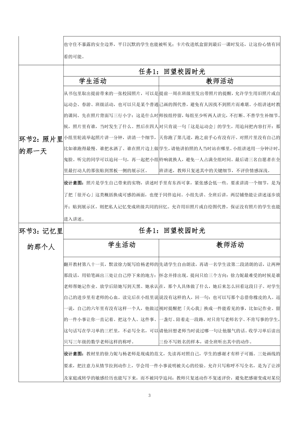 2026春北师大版心理健康六年级下册第三单元 珍爱感恩 从容启航·第36课 告别母校（第6课时）分课时教学设计[2012纲要2025修改].pdf_第3页
