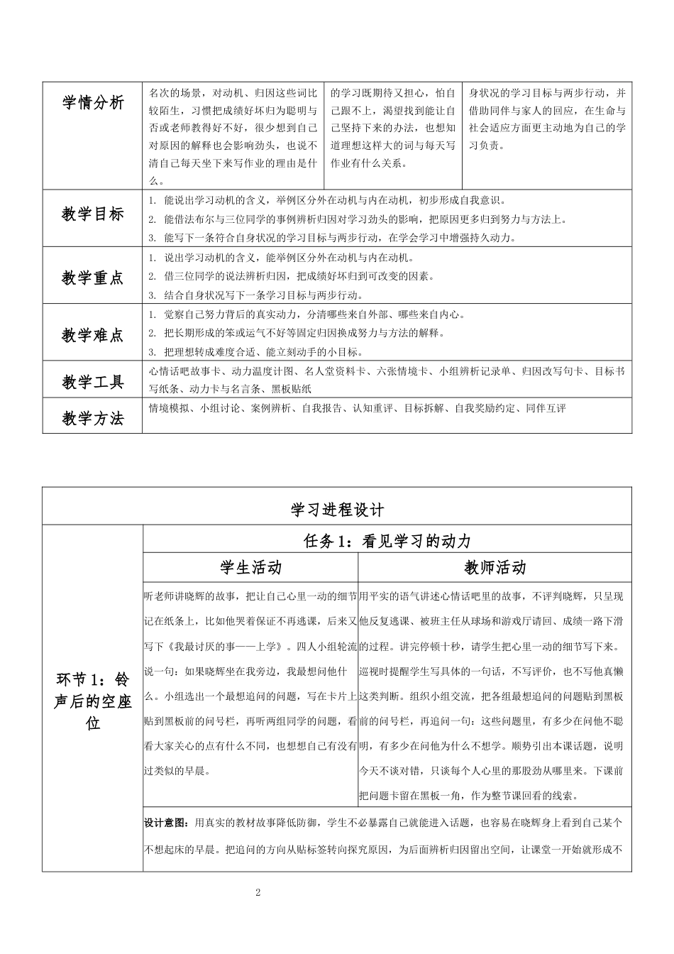 2026春北师大版心理健康六年级下册第一单元 理想启航 青春同行·第19课 为理想启航（第1课时）分课时教学设计[2012纲要2025修改].docx_第2页