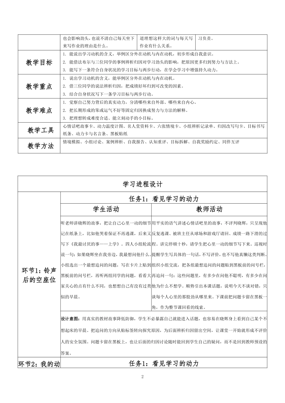 2026春北师大版心理健康六年级下册第一单元 理想启航 青春同行·第19课 为理想启航（第1课时）分课时教学设计[2012纲要2025修改].pdf_第2页