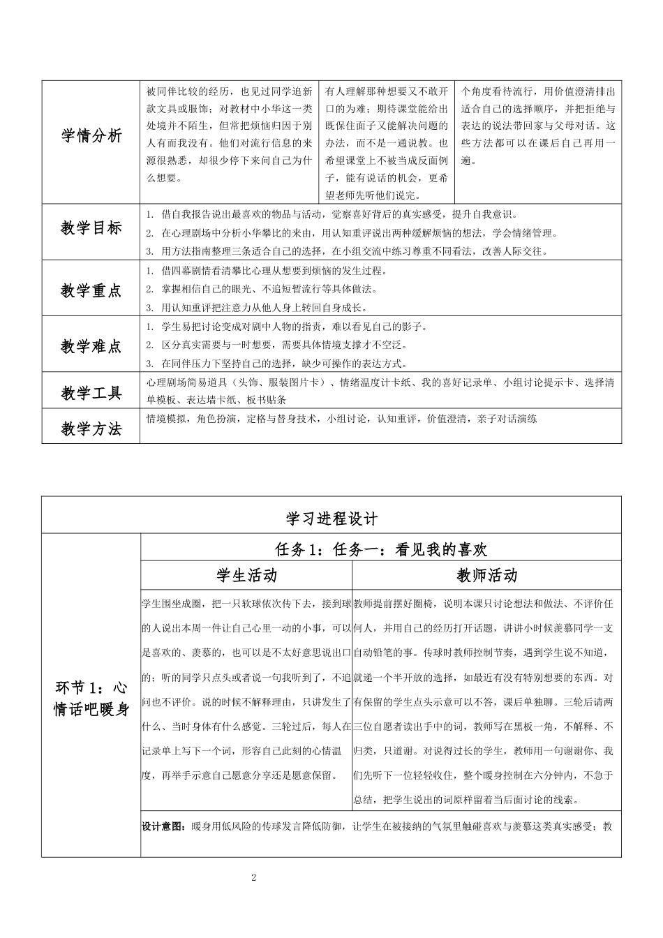 2026秋北师大版心理健康六年级上册第二单元 善学善处 守护成长·第12课 心灵的挑战（第6课时）分课时教学设计[2012纲要2025修改].docx_第2页