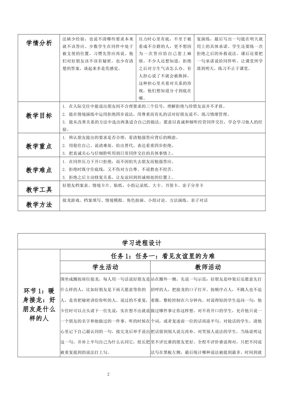 2026秋北师大版心理健康六年级上册第三单元 自我调适 温暖相处·第16课 你来我往（第4课时）分课时教学设计[2012纲要2025修改].docx_第2页