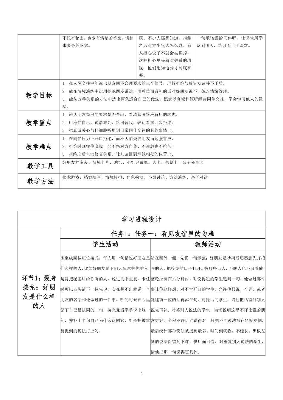 2026秋北师大版心理健康六年级上册第三单元 自我调适 温暖相处·第16课 你来我往（第4课时）分课时教学设计[2012纲要2025修改].pdf_第2页