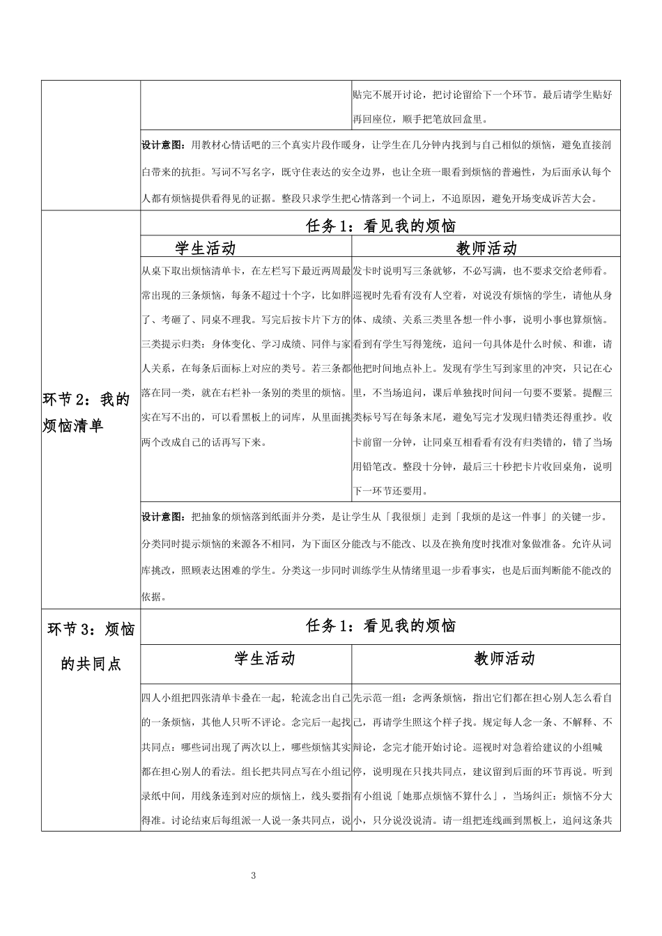 2026秋北师大版心理健康六年级上册第一单元 乐学悦己 结伴成长·第3课 放飞烦恼（第3课时）分课时教学设计[2012纲要2025修改].docx_第3页