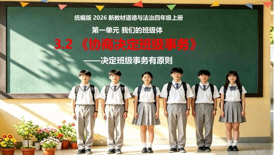 小学道德与法治新部编版四年级上册3.2《协商决定班级事务——决定班级事务有原则》教学课件（2026秋）.pptx_第1页