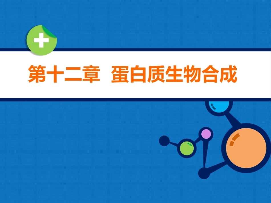 生物化学（高职）：蛋白质的生物合成PPT教学课件.pptx_第1页
