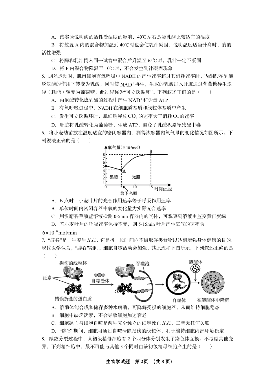 江西南昌二中2026-2027学年高三上学期10月阶段检测【生物】试题+答案.pdf_第2页