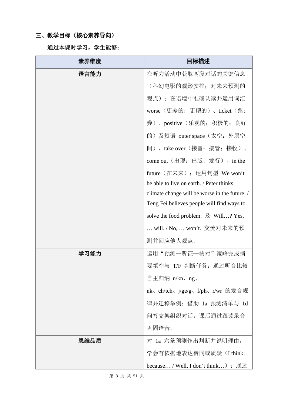【新教材】人教版（2024）八年级上册英语Unit 7 When Tomorrow Comes教案（共5课时）.docx_第3页
